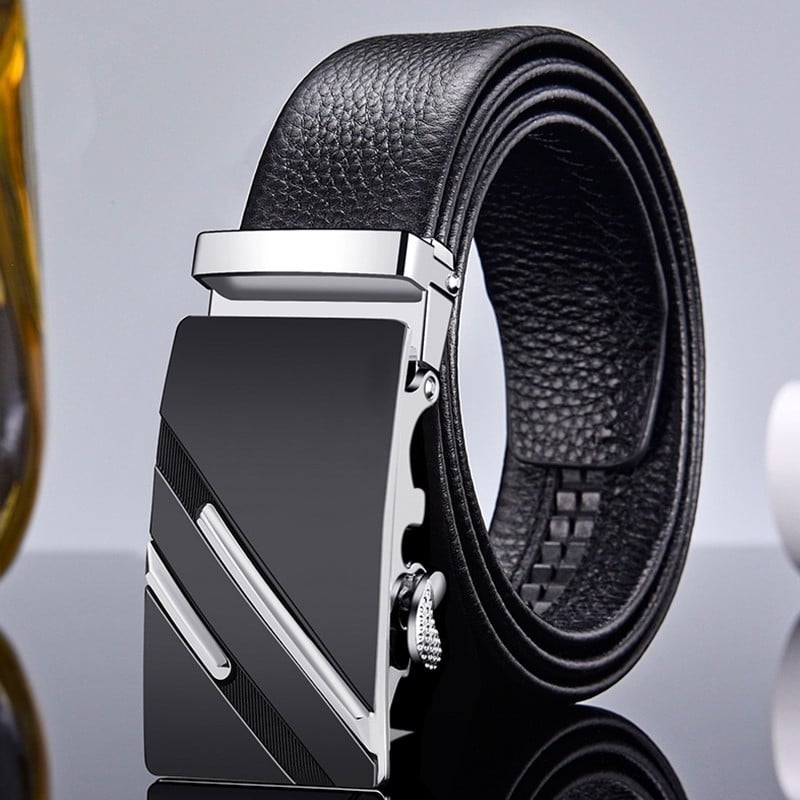 Ανδρική ζώνη από τεχνητό δέρμα με μεταλλική αυτόματη αγκράφα από σίδηρο, πλάτος 2-4 εκ., στυλ επαγγελματικό/κατάλληλο για κάθε περίσταση, υψηλής αισθητικής