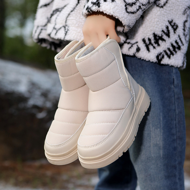 Унисекс детски снежни ботуши за малки деца, горнище естествена кожа, подплата овча кожа, EVA средна подметка, Vibram гумена подметка, високи зимни ботуши