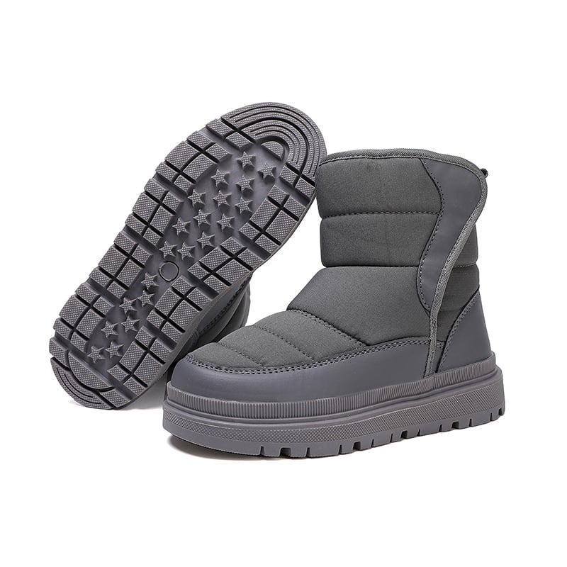 Унисекс детски снежни ботуши за малки деца, горнище естествена кожа, подплата овча кожа, EVA средна подметка, Vibram гумена подметка, високи зимни ботуши