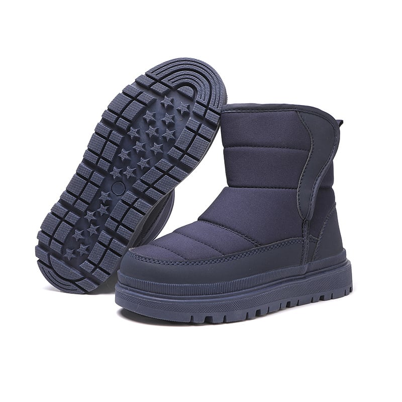 Унисекс детски снежни ботуши за малки деца, горнище естествена кожа, подплата овча кожа, EVA средна подметка, Vibram гумена подметка, високи зимни ботуши