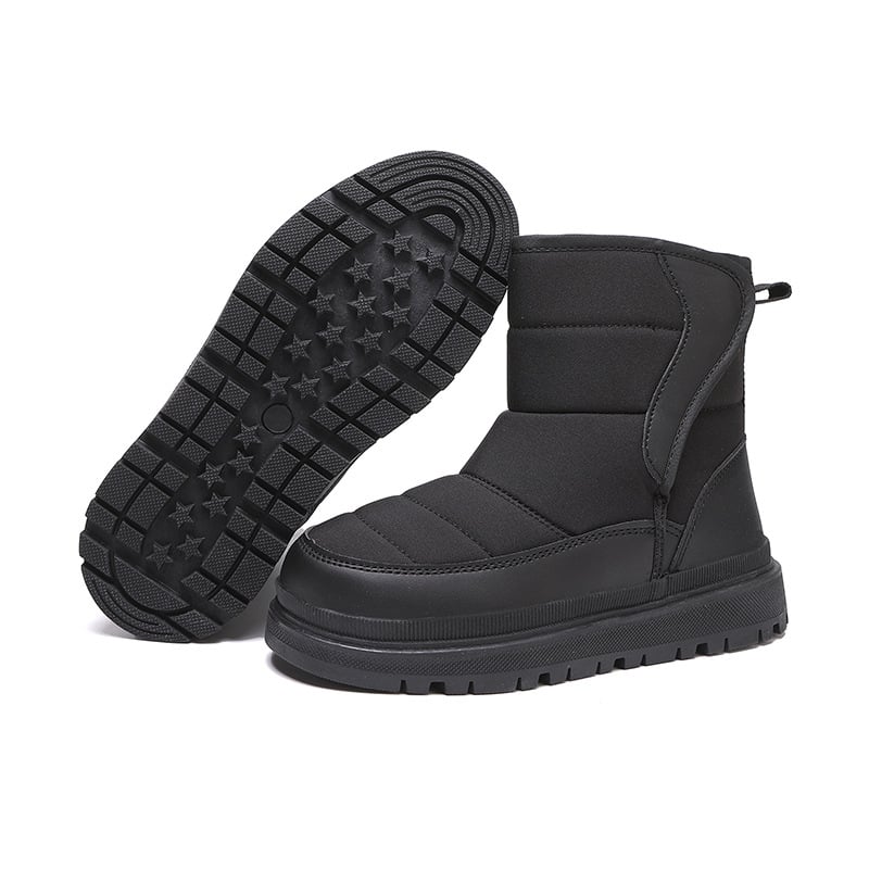 Унисекс детски снежни ботуши за малки деца, горнище естествена кожа, подплата овча кожа, EVA средна подметка, Vibram гумена подметка, високи зимни ботуши