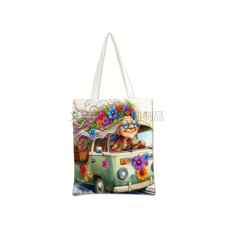 Karan Τσάντα Καμβά Tote με Εκτύπωση Λογοτύπου, UV Ψηφιακή Εκτύπωση και Μεταξοτυπία, Προέλευση Yiwu