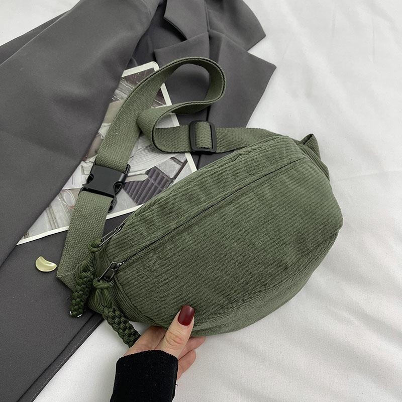 Corduroy stila PU jostas soma, universāla, pavasaris 2025, ikdienas valkāšanai