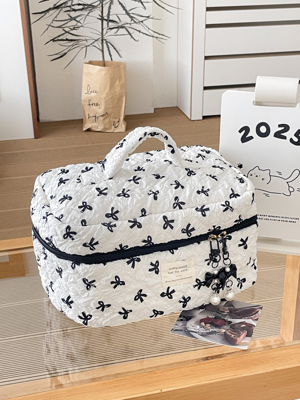 Kosmētikas soma un ceļojumu soma – pārnēsājama, lielas ietilpības, Ins stils, poliestera iekšpuse (Materiāls: poliester; iekšpuse: poliesters; Unisex; Ikdienas lietošana; Pavasaris 2025)