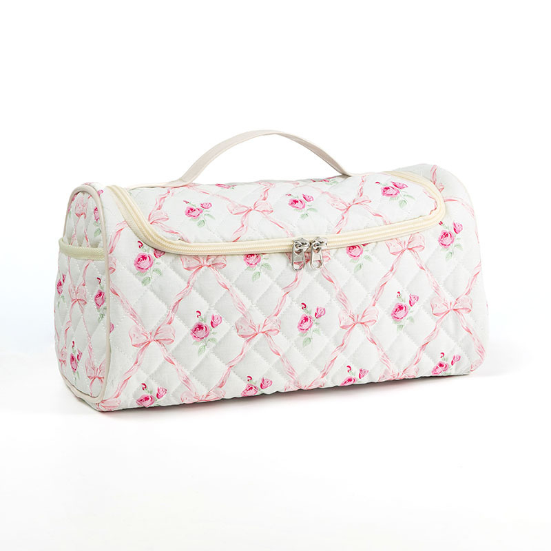 Τσάντα αποθήκευσης ταξιδιού από βαμβάκι, κυβοειδούς σχήματος, πολυλειτουργικός οργανωτής καλλυντικών για ταξίδια, μακιγιάζ και μπάνιo