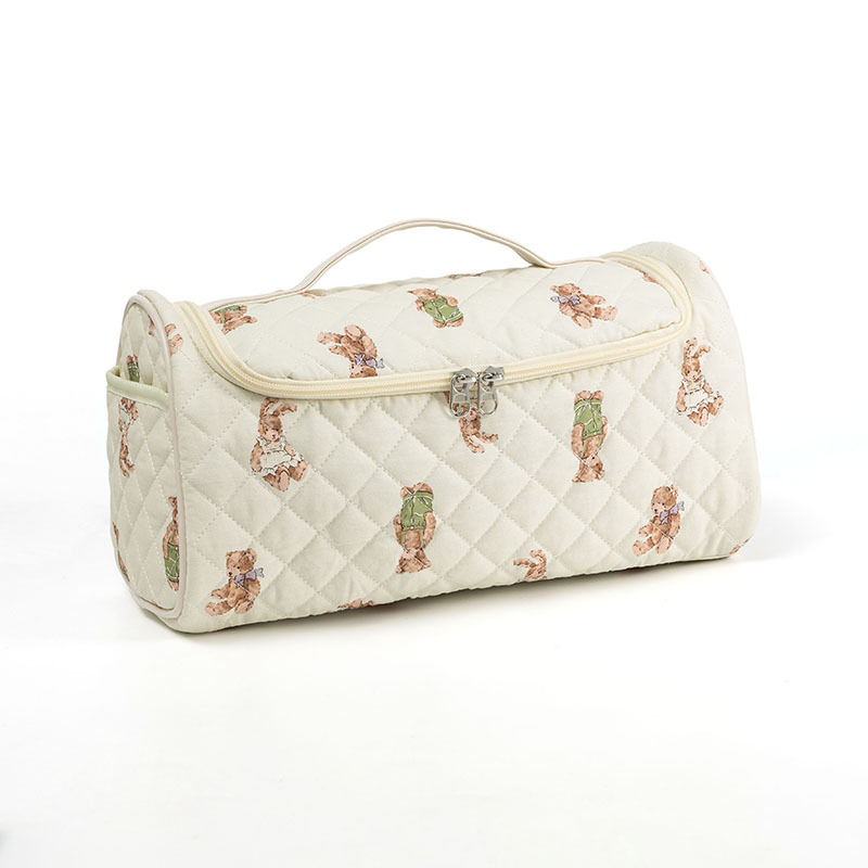 Τσάντα αποθήκευσης ταξιδιού από βαμβάκι, κυβοειδούς σχήματος, πολυλειτουργικός οργανωτής καλλυντικών για ταξίδια, μακιγιάζ και μπάνιo