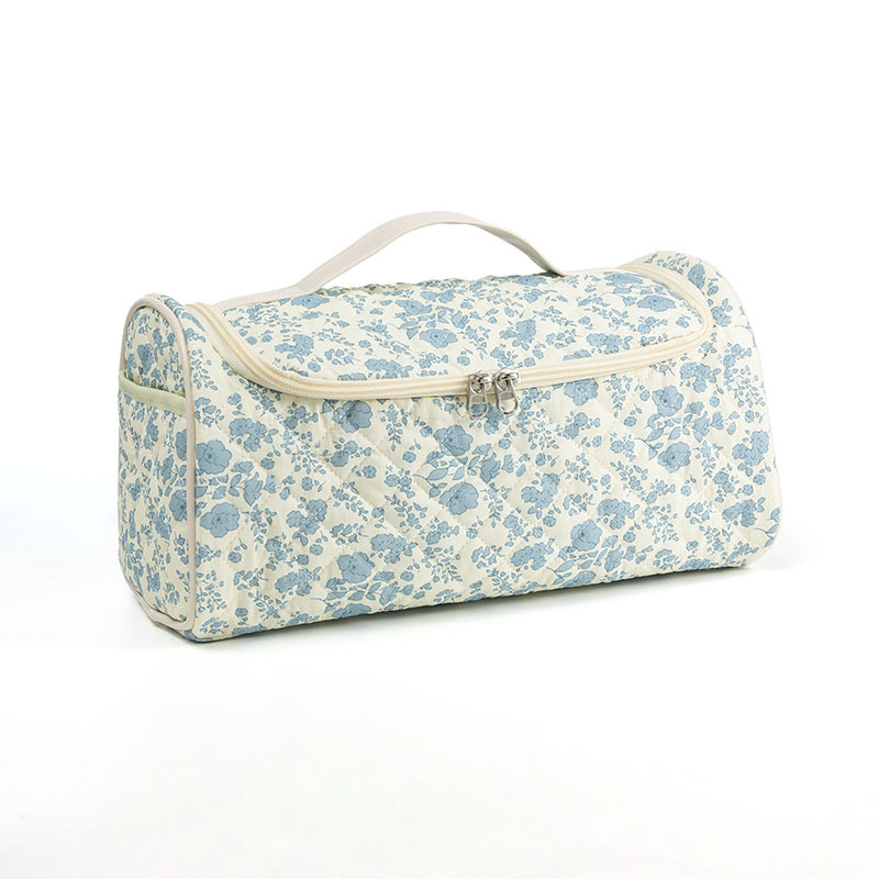 Τσάντα αποθήκευσης ταξιδιού από βαμβάκι, κυβοειδούς σχήματος, πολυλειτουργικός οργανωτής καλλυντικών για ταξίδια, μακιγιάζ και μπάνιo