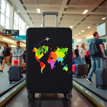 Bőröndvédő huzat 20–35L kapacitás, poliészter, geometriai mintázat, városi minimalista stílus, szabadidős utazásokhoz