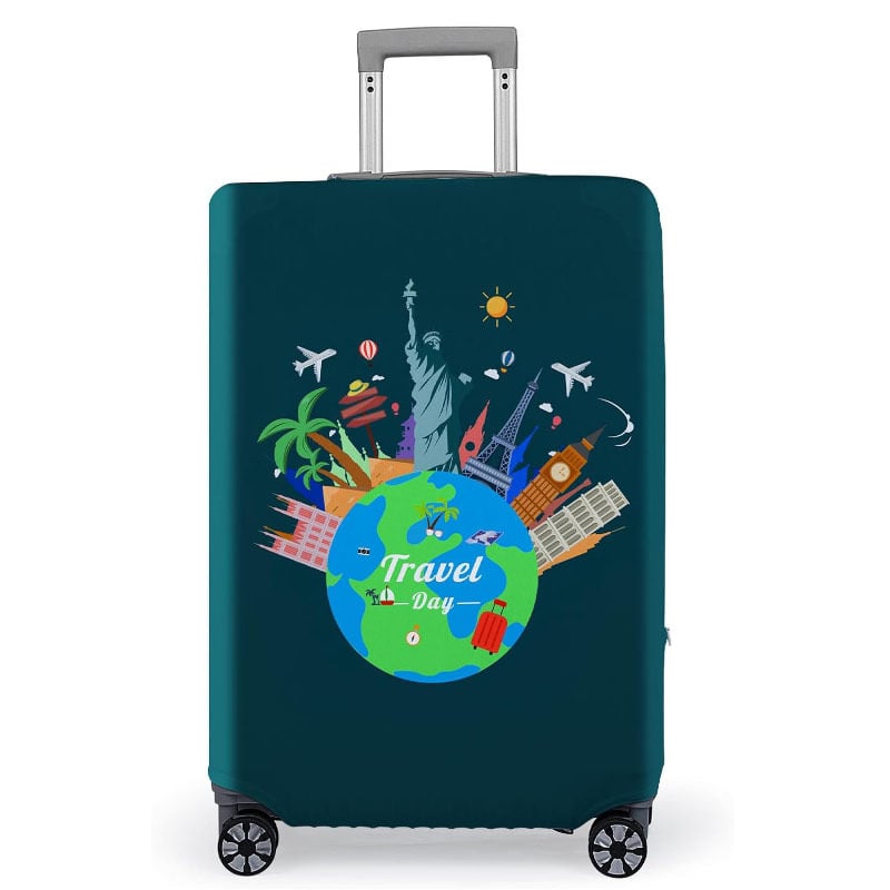 Bőröndvédő huzat 20–35L kapacitás, poliészter, geometriai mintázat, városi minimalista stílus, szabadidős utazásokhoz