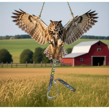 Закачена декоративна фигура за отблъскване на птици, дизайн: сова и белоглав орел, акрилен материал, модерен минималистичен стил, артикул YW-25-7261