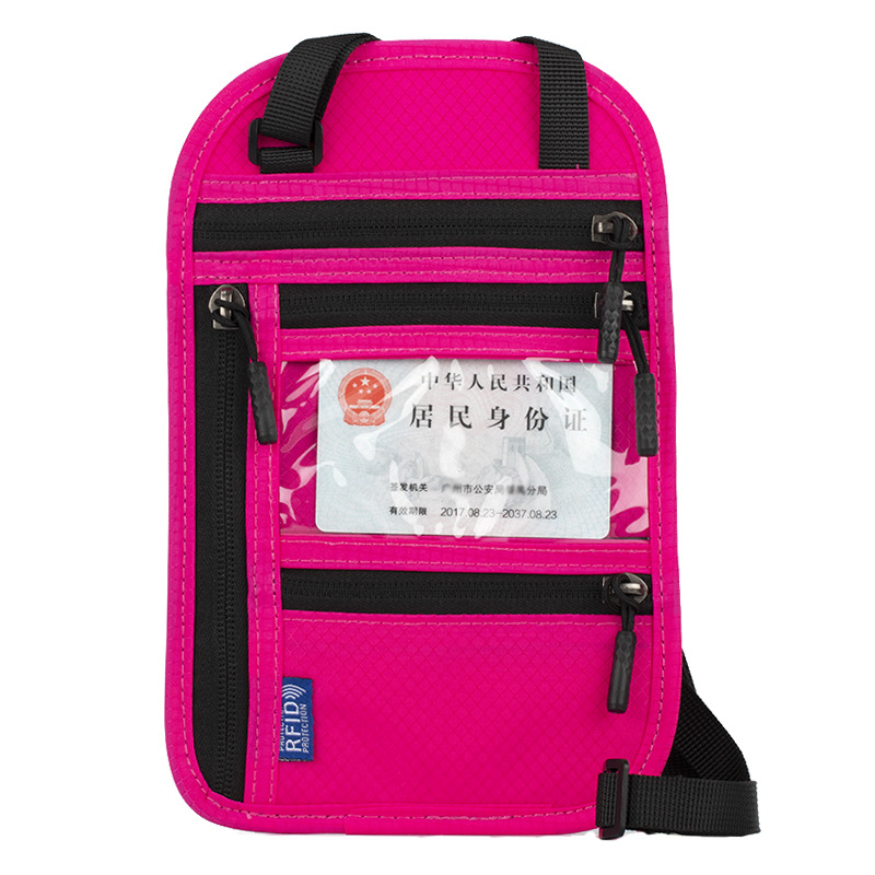 QISE RFID θήκη διαβατηρίου με χιαστό ιμάντα – Αντικλοπή, Αδιάβροχη, Φθορ-Ανθεκτική, Νάιλον επένδυση, Για άνδρες, Θήκη διαβατηρίου και ταυτότητας, Θήκη ταξιδιωτικών εγγράφων, Σταθερό λογότυπο