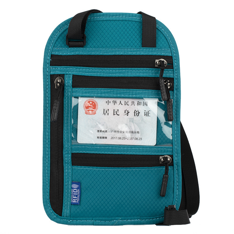 QISE RFID θήκη διαβατηρίου με χιαστό ιμάντα – Αντικλοπή, Αδιάβροχη, Φθορ-Ανθεκτική, Νάιλον επένδυση, Για άνδρες, Θήκη διαβατηρίου και ταυτότητας, Θήκη ταξιδιωτικών εγγράφων, Σταθερό λογότυπο