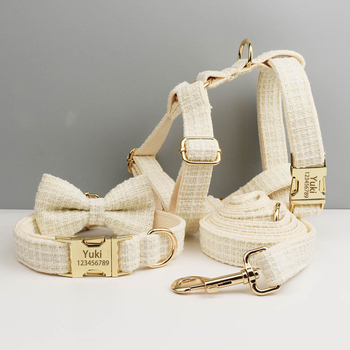 Κολάρο σκύλου με μεταλλική αγκράφα για χάραξη και αναδιπλούμενο λουρί, πολυεστέρας, Flannelette