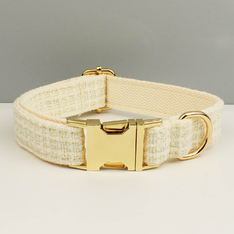 Κολάρο σκύλου με μεταλλική αγκράφα για χάραξη και αναδιπλούμενο λουρί, πολυεστέρας, Flannelette