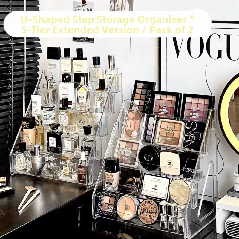 Επιτραπέζιο στήριγμα καταρράκτη για αρώματα και καλλυντικά, διαφανές, μεγάλης χωρητικότητας, πολλαπλών επιπέδων, αποσπώμενο αποθηκευτικό χώρο