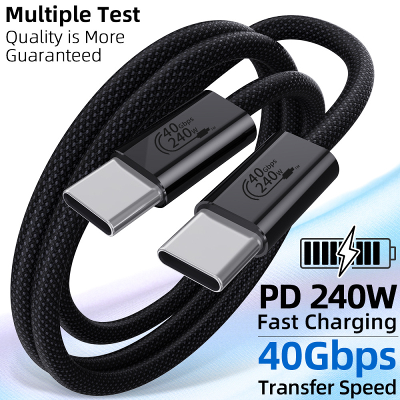 Καλώδιο δεδομένων USB-C USB4, όλα σε ένα, συμβατό Thunderbolt 3/4, 8K βίντεο, 240W γρήγορη φόρτιση, πλεγμένο