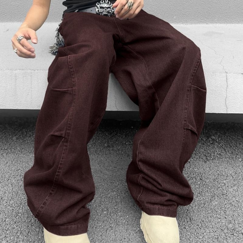 Τζιν φαρδιάς γραμμής, baggy, χιπ-ποπ στυλ, κορεάτικο στυλ, χαμηλή μέση