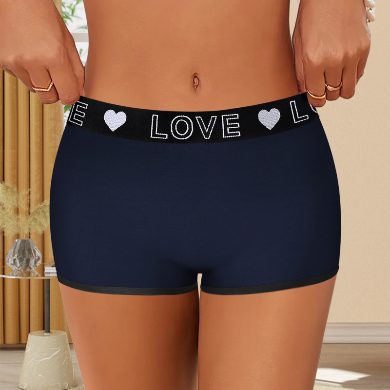 Γυναικείοι μποξέρ σορτς από πολυεστέρα – αναπνοή, αδιαφανείς, μεσαία μέση, επένδυση καβάλου από πολυεστέρα