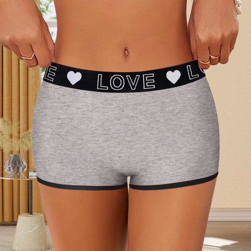 Γυναικείοι μποξέρ σορτς από πολυεστέρα – αναπνοή, αδιαφανείς, μεσαία μέση, επένδυση καβάλου από πολυεστέρα