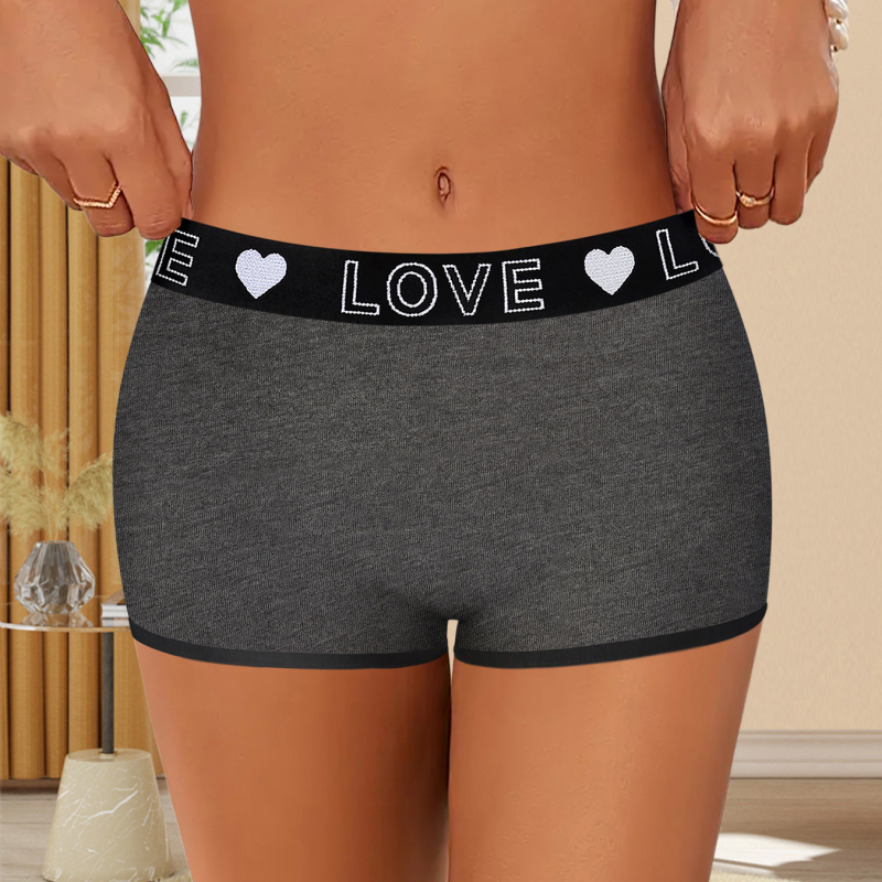 Γυναικείοι μποξέρ σορτς από πολυεστέρα – αναπνοή, αδιαφανείς, μεσαία μέση, επένδυση καβάλου από πολυεστέρα