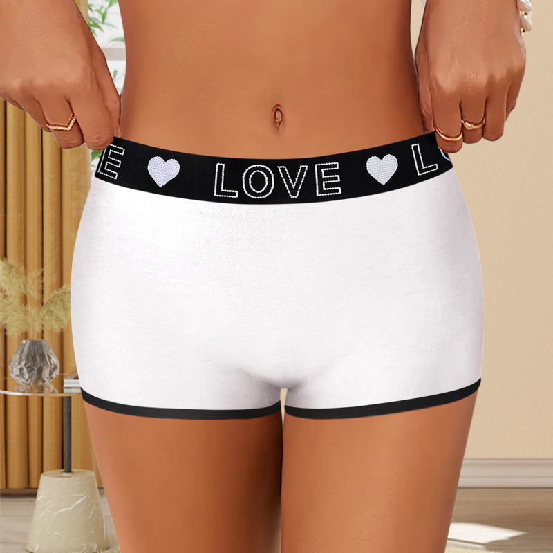 Γυναικείοι μποξέρ σορτς από πολυεστέρα – αναπνοή, αδιαφανείς, μεσαία μέση, επένδυση καβάλου από πολυεστέρα