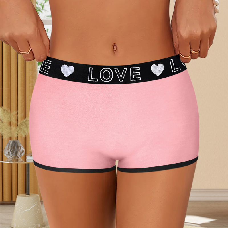 Γυναικείοι μποξέρ σορτς από πολυεστέρα – αναπνοή, αδιαφανείς, μεσαία μέση, επένδυση καβάλου από πολυεστέρα