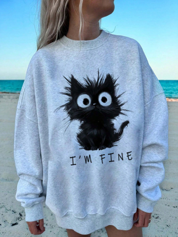 Džemperis ar Whale Shark motīvu, garas piedurknes, apaļa kakla izgriezums, vidējā garuma, DTG drukāšana