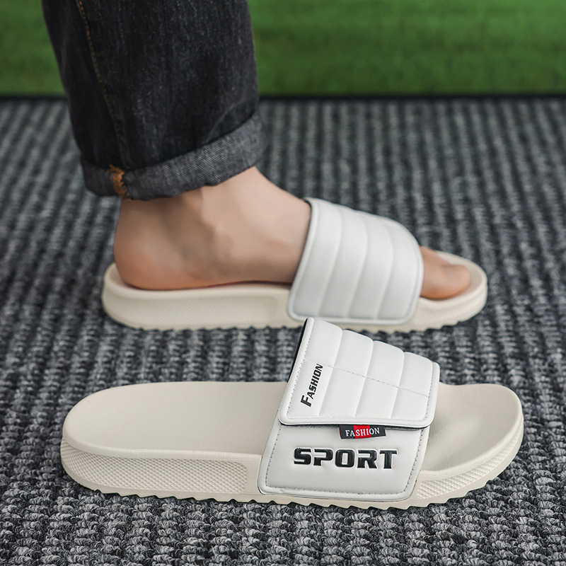 Ανδρικές παντόφλες με μια λουρίδα, PU επάνω μέρος, EVA σόλα, slip-on σχέδιο