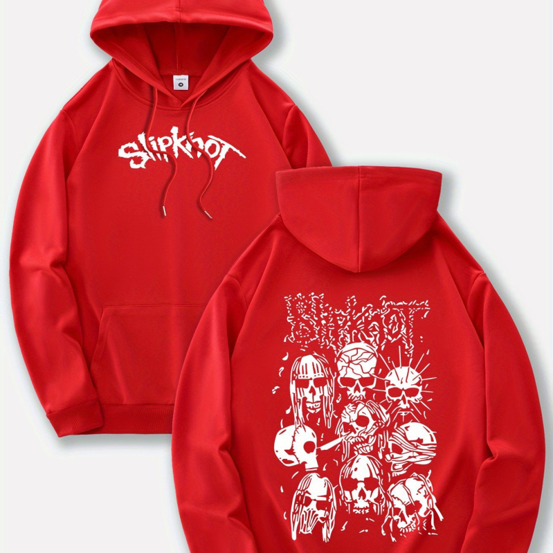 Drukāts kapucētais džemperis – poliestera adīts audums, brīvs siluets, garas piedurknes, kapuce, vidēja biezuma