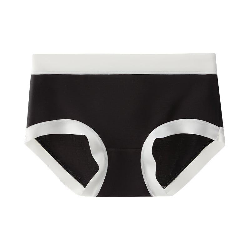 Sieviešu kokvilnas apakšveļa ar antibakteriālu aizsardzību, vidēja josta, trijstūra modelis, grafēna oderējums kaunuma zonā