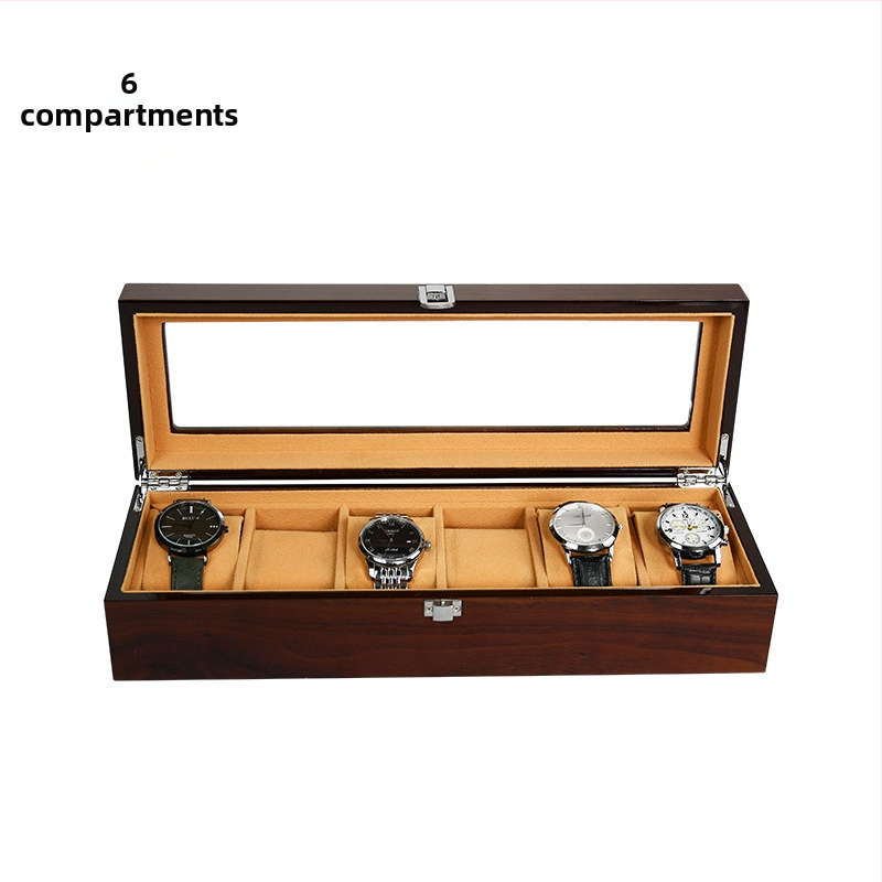 Кутия за часовници за съхранение, дървена, с множество отделения и дисплей