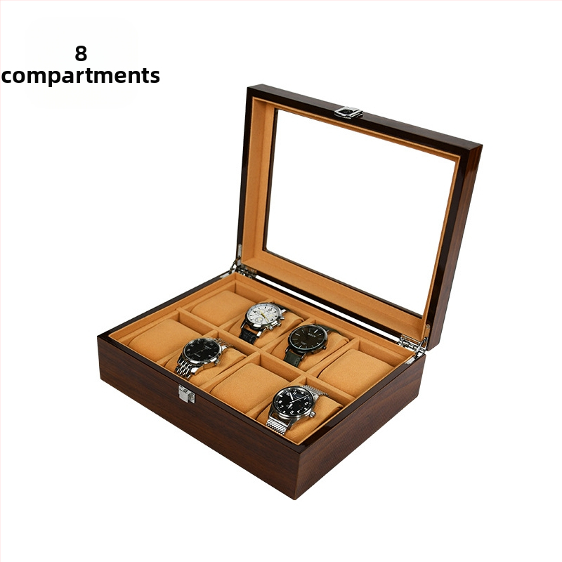 Кутия за часовници за съхранение, дървена, с множество отделения и дисплей