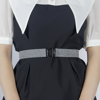 Ζώνη από καμβά με αγκράφα από κράμα, κούμπωμα με γάντζο, πλάτος 2–4 εκ., ριγέ σχέδιο, Άνοιξη 2025