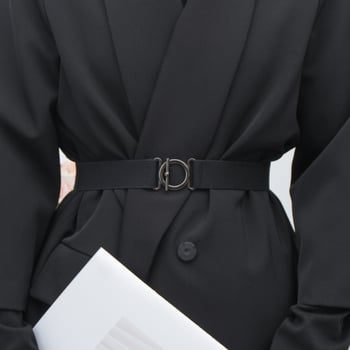 Ζώνη από καμβά με αγκράφα από κράμα, κούμπωμα με γάντζο, πλάτος 2–4 εκ., ριγέ σχέδιο, Άνοιξη 2025