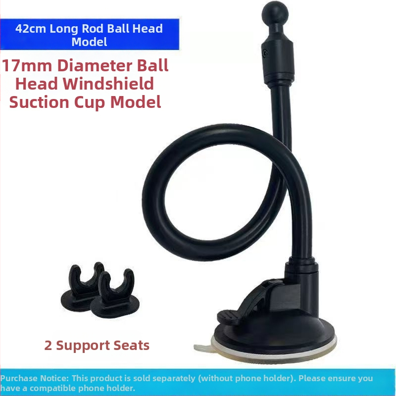 Automašīnas tālruņa turētājs ar sfēras galvu, paplašināto piesūcekni, garu stieni, universālais adapters — modelis RST-X28