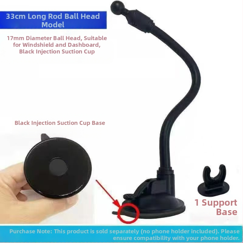 Automašīnas tālruņa turētājs ar sfēras galvu, paplašināto piesūcekni, garu stieni, universālais adapters — modelis RST-X28