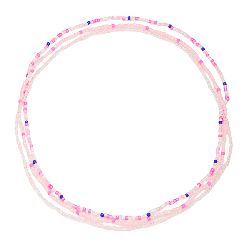 Vidukļa ķēde ar rižu pērlēm, diamantapstrāde, dubultā un daudzslāņu elastīgs dizains, unisex ģeometriskais stils, etniskais stils, rudens 2025