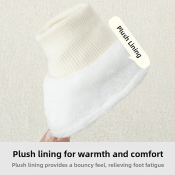 Παιδικά βαμβακερά παπούτσια για μωρά, μαλακή σόλα, παχινεμένη επένδυση φλίς, κούμπωμα με αγκράφα, σχέδιο καρτούν, για ηλικίες 1–3 ετών