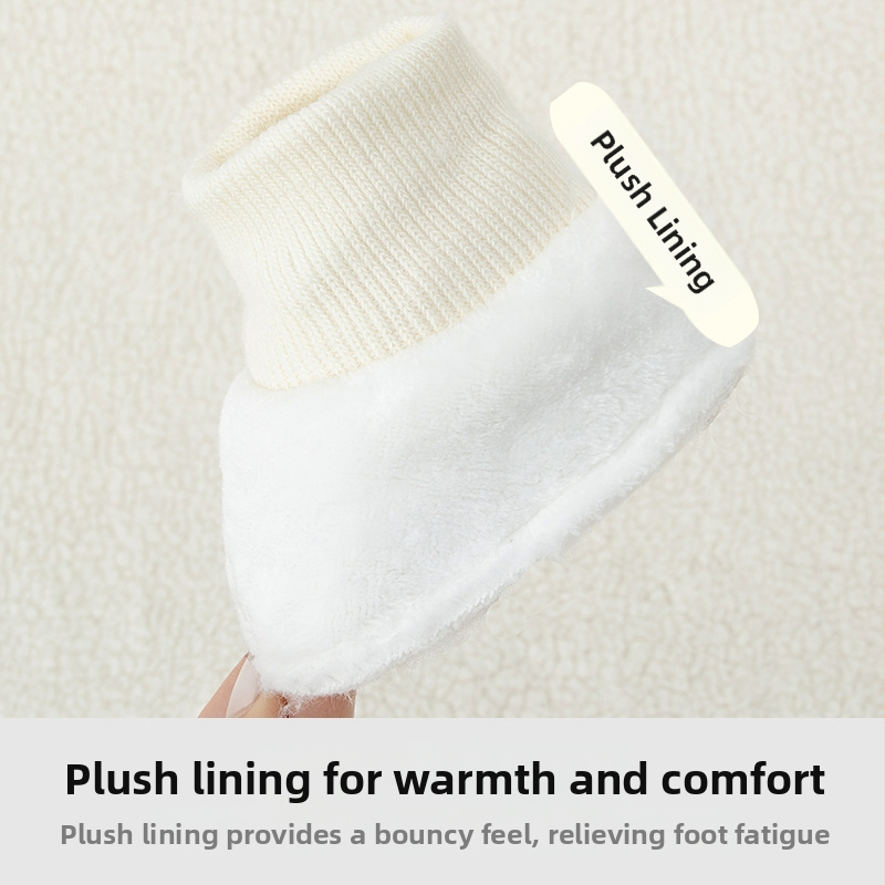 Παιδικά βαμβακερά παπούτσια για μωρά, μαλακή σόλα, παχινεμένη επένδυση φλίς, κούμπωμα με αγκράφα, σχέδιο καρτούν, για ηλικίες 1–3 ετών