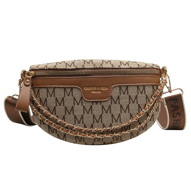 Τσάντα crossbody σε στυλ δρόμου από PU δέρμα, κροκοδειλικού μοτίβου, αλυσίδα-ιμάντας, οριζόντιο τετράγωνο σχήμα, φερμουάρ.
