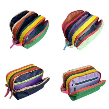 Τσαντάκι μακιγιάζ και περιποίησης, Fresh Sweet στυλ, από νάιλον με επένδυση νάιλον; μονόχρωμο σχέδιο, αδιάβροχο, εξαιρετικά ελαφρύ, διπλώσιμο