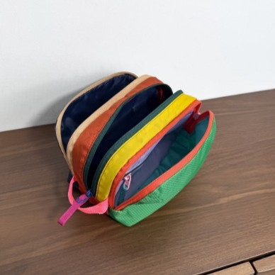 Geantă de machiaj și toaletă, stil Fresh Sweet, din nylon cu căptușeală nylon; model monocrom, impermeabilă, ultraușoară, pliabilă