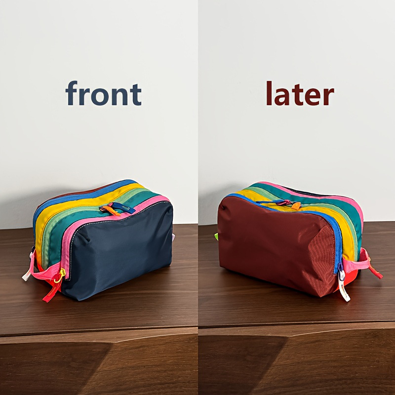 Geantă de machiaj și toaletă, stil Fresh Sweet, din nylon cu căptușeală nylon; model monocrom, impermeabilă, ultraușoară, pliabilă