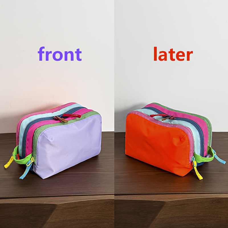 Geantă de machiaj și toaletă, stil Fresh Sweet, din nylon cu căptușeală nylon; model monocrom, impermeabilă, ultraușoară, pliabilă