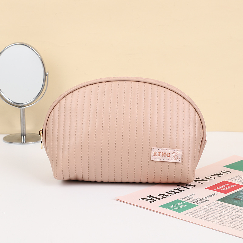 Geantă de machiaj KTMO, cu textură embosată ultrasonică, din PU, stil urban minimalist, pentru femei, utilizare zilnică