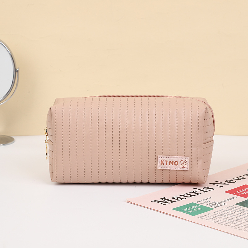 Geantă de machiaj KTMO, cu textură embosată ultrasonică, din PU, stil urban minimalist, pentru femei, utilizare zilnică