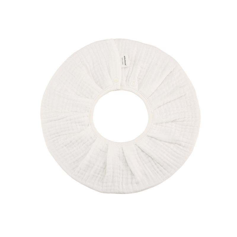 Dječji podbradnik sa šest slojeva pamučne gaze, 360° rotirajući, džepić za pljuvačku, upijajući, za novorođenčad i djecu do 3 godine