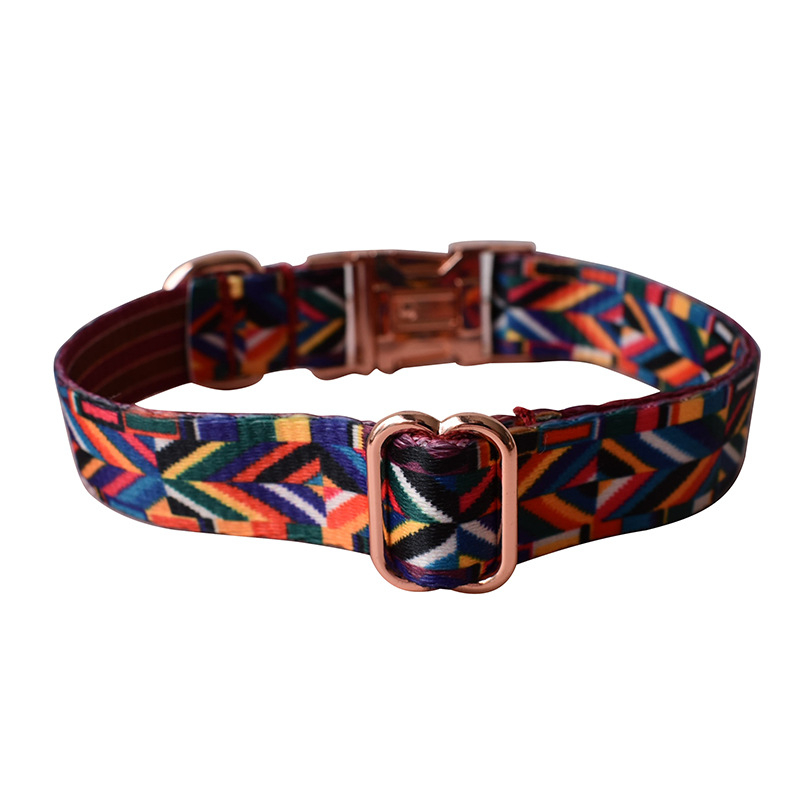 Suņu kaklasaite – neilons, raksts Color Grid, zīmols FOUCOTO