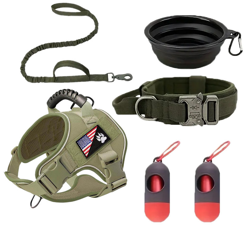 Σετ περιλαίμιου και λουριού για κατοικίδια, αναδιπλούμενο λουρί, πολυεστέρας, μοντέλο 905