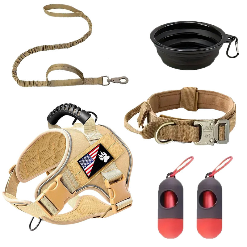 Σετ περιλαίμιου και λουριού για κατοικίδια, αναδιπλούμενο λουρί, πολυεστέρας, μοντέλο 905